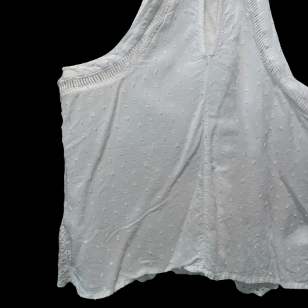 Mossimo Supply CO. White Tank Top with Eyelet Details Size M - Picture 7 of 11